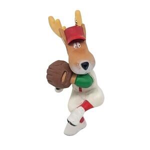 Vtg 1992 Hallmark Keepsake Donder Champs Baseball Pitching Reindeer Ornament